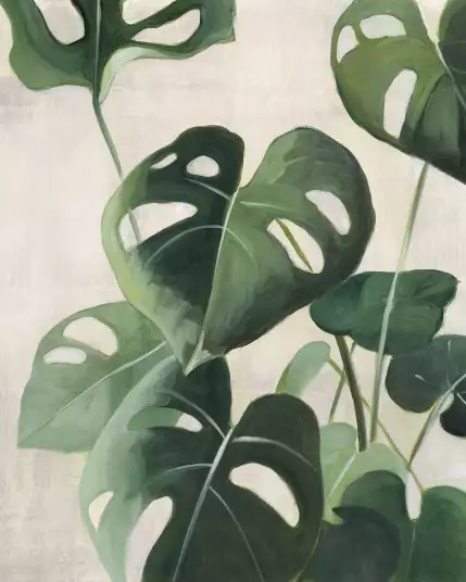 Étude tropicale IV - papier peint motif plantes