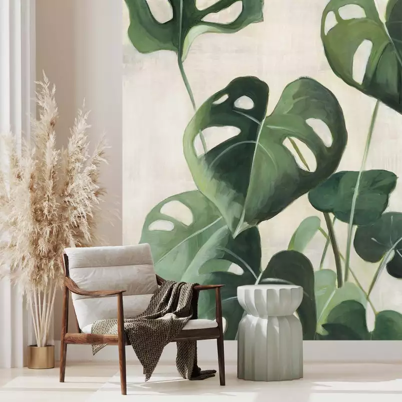 Étude tropicale IV - papier peint motif plantes