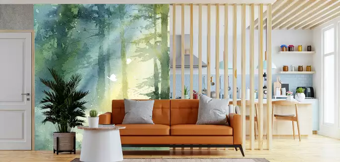 Bosquet ombragé - papier peint avec paysage
