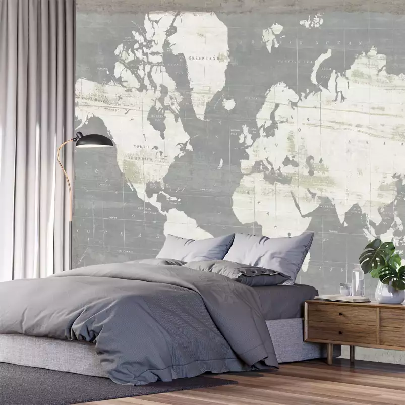 Carte du monde de l'ardoise - papier peint mappemonde
