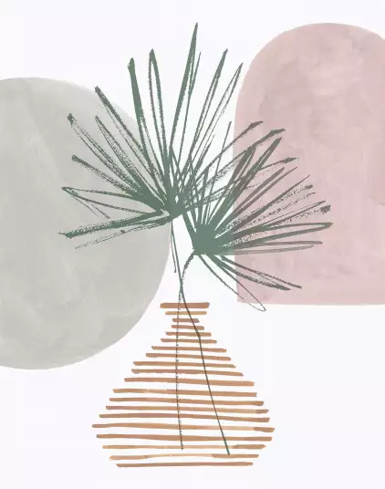 Esquisse botanique - papier peint deco scandinave