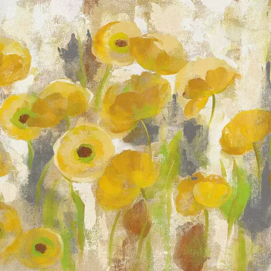 Fleurs jaunes - papier peint panoramique plante
