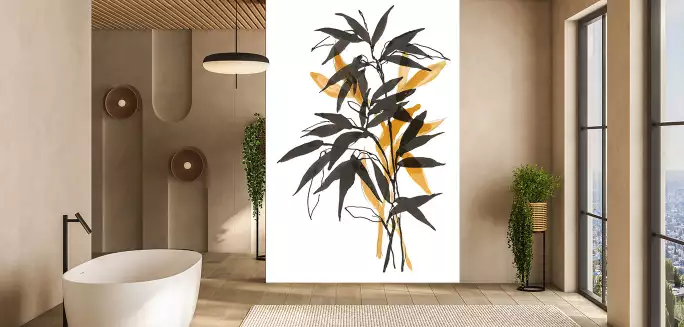 Simplissisme bambou - papier peint motif feuillage