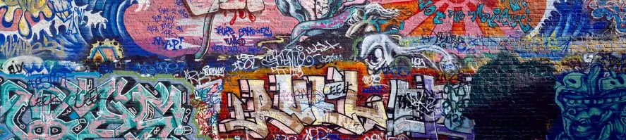 Graffiti sur les remparts - papier peint panoramique street art