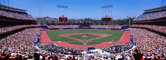 Match de baseball Dodgers vs Angels - papier peint panoramique paysage