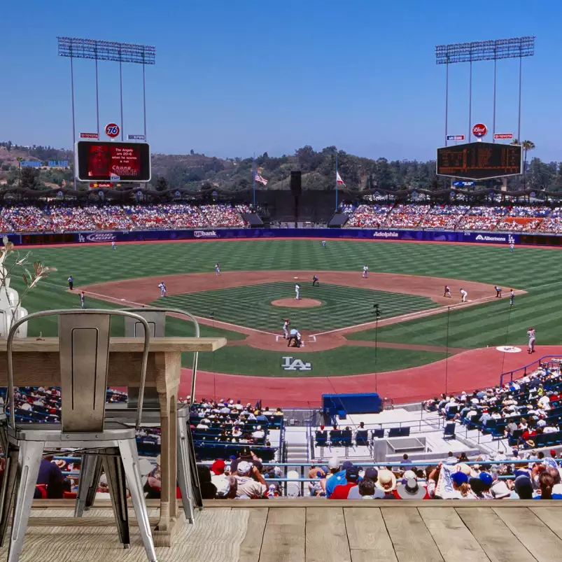 Match de baseball Dodgers vs Angels - papier peint panoramique paysage