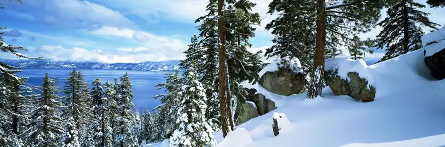 Lac Tahoe - papier peint panoramique montagne