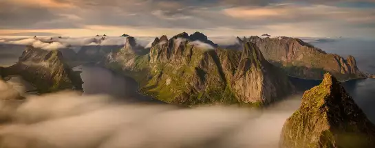 Lofoten en été - papier peint bord de mer