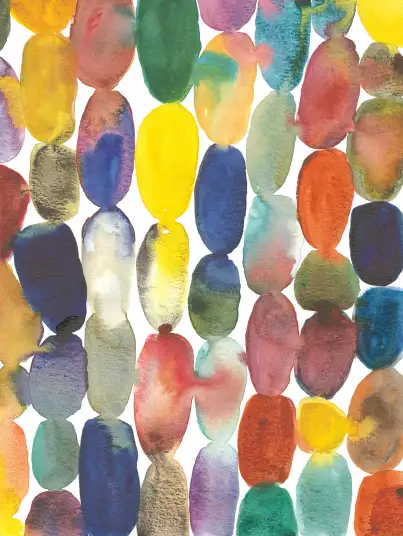 Orbes II - papier peint abstrait coloré