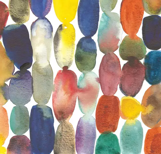 Orbes II - papier peint abstrait coloré