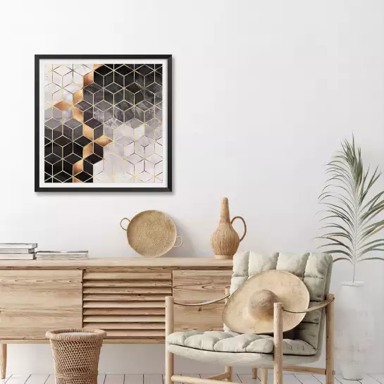 Cubes fumés - tableau 3d moderne