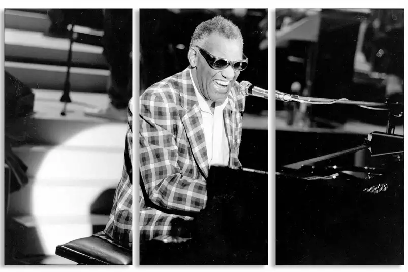 Ray Charles au piano en 1982 - affiche chanteur