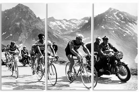 Photo du Tour de France en 1963 - affiche velo vintage