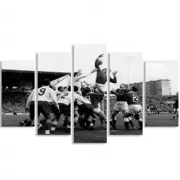 Photo ancienne d'un match de rugby - affiche de sport