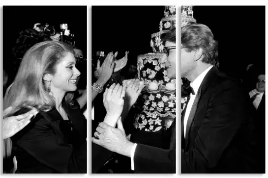 Yves Saint Laurent et Catherine Deneuve en 1982 - photos noir et blanc célébrités