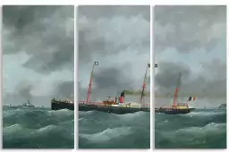 Cargo à vapeur au Havre 19eme siècle - affiche de tableau celebre