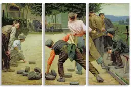 Le jeu de Bourles dans les Flandres en 1911 - poster tableau celebre