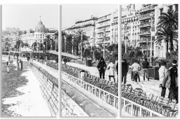 Neige sur la promenade des anglais 1983 - affiche noir et blanc