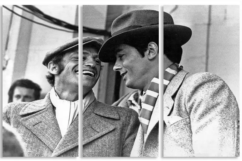 Photo de Jean-Paul Belmondo et Alain Delon - photos noir et blanc célébrités