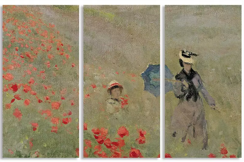 Les coquelicots près d' Argenteuil 1873 - tableau celebre femme