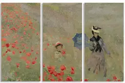 Les coquelicots près d' Argenteuil 1873 - tableau celebre femme