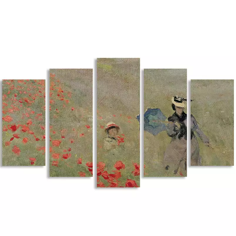 Les coquelicots près d' Argenteuil 1873 - tableau celebre femme