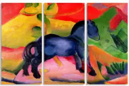 Petit cheval bleu peint en 1912 par Franz Marc - affiche de tableau celebre