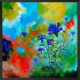 Bleuets des champs - tableau de fleurs en peinture