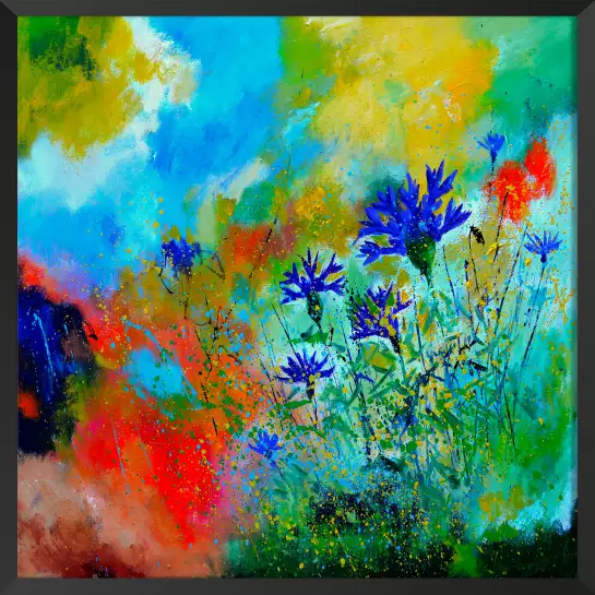 Bleuets des champs - tableau de fleurs en peinture