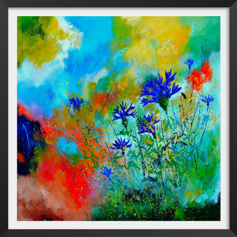 Bleuets des champs - tableau de fleurs en peinture