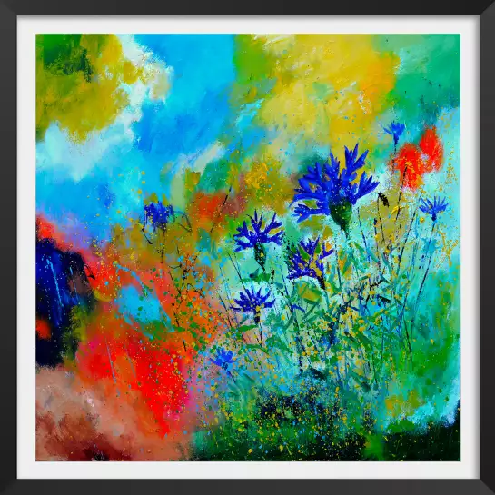 Bleuets des champs - tableau de fleurs en peinture