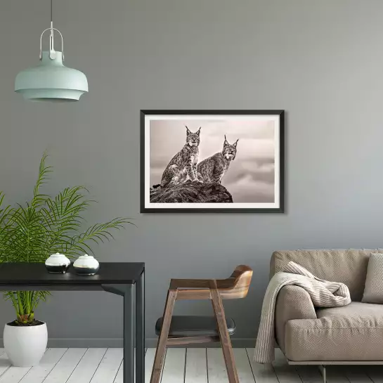 Deux Lynx - affiche animaux