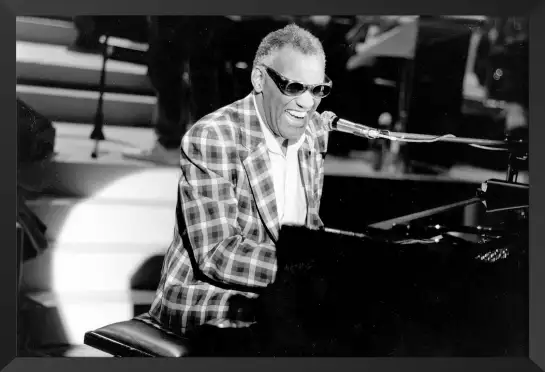 Ray Charles au piano en 1982 - affiche chanteur