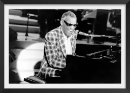 Ray Charles au piano en 1982 - affiche chanteur