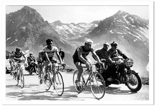 Photo du Tour de France en 1963 - affiche velo vintage