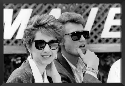 Johnny Hallyday et Nathalie Baye en 1985 - poster de célébrités