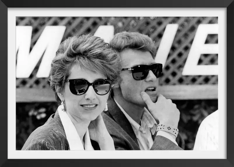 Johnny Hallyday et Nathalie Baye en 1985 - poster de célébrités