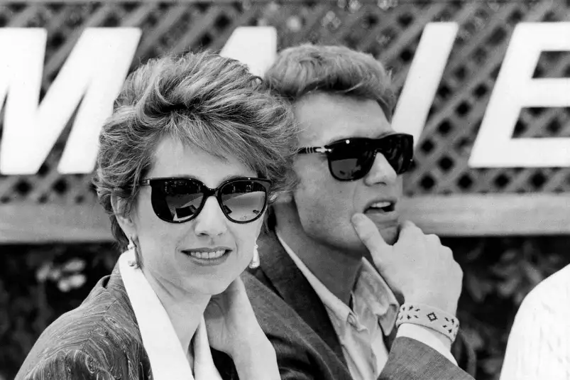 Johnny Hallyday et Nathalie Baye en 1985 - poster de célébrités