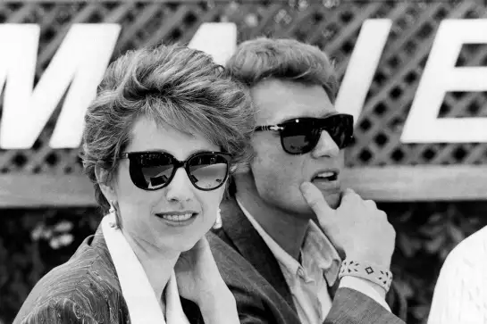 Johnny Hallyday et Nathalie Baye en 1985 - poster de célébrités