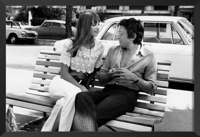 Jane Birkin et Serge Gainsbourg en 1969 à Cannes - photos noir et blanc célébrités