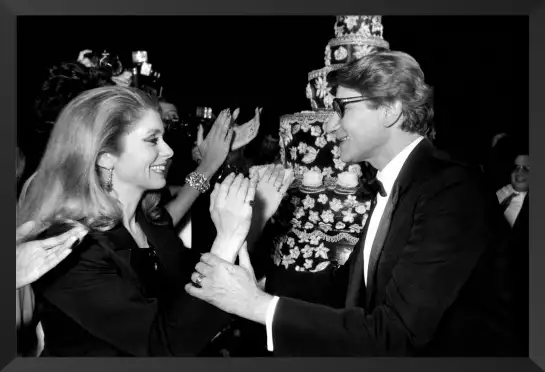 Yves Saint Laurent et Catherine Deneuve en 1982 - photos noir et blanc célébrités