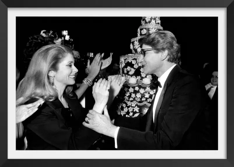 Yves Saint Laurent et Catherine Deneuve en 1982 - photos noir et blanc célébrités