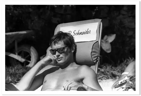 Alain Delon en tournage 1968 - affiche acteurs et actrices celebres