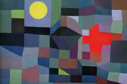 Feu et pleine lune peint en 1933 - Tableau de Paul Klee