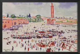 Marrakech en 1934 peint par Albret Marquet - reproduction tableau