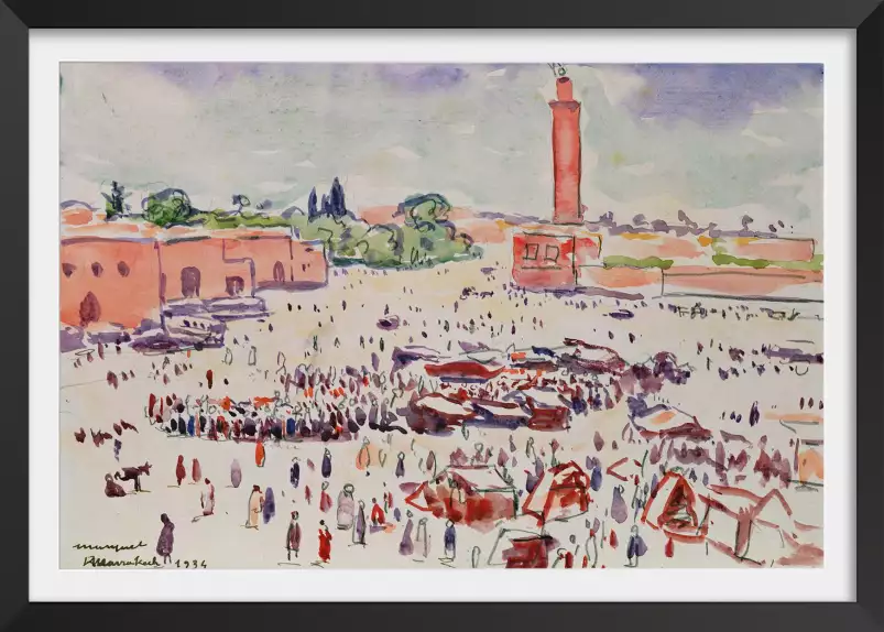 Marrakech en 1934 peint par Albret Marquet - reproduction tableau