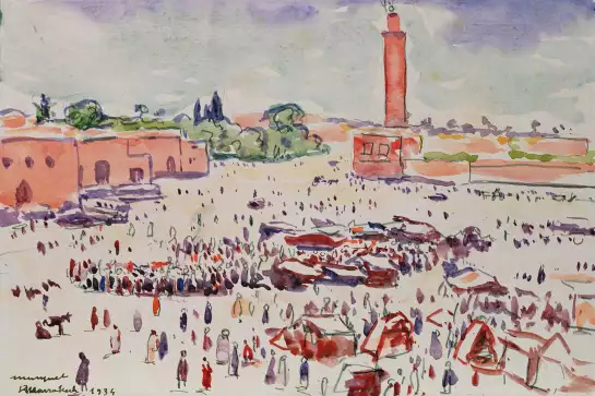 Marrakech en 1934 peint par Albret Marquet - reproduction tableau