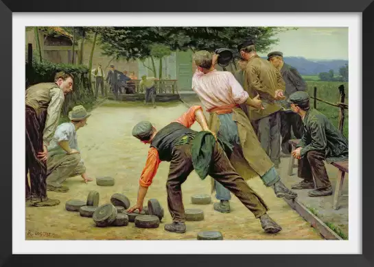 Le jeu de Bourles dans les Flandres en 1911 - poster tableau celebre