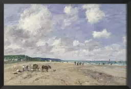 La plage de Tourgeville par Louis Boudin 1893 - affiche de tableau celebre