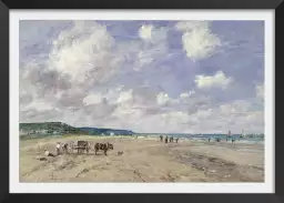 La plage de Tourgeville par Louis Boudin 1893 - affiche de tableau celebre